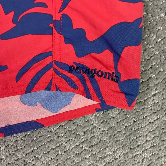 Patagonia Wavefarer Boardshorts Men's 40 Red Blue Floral Swim Trunks Shorts - Picture 2 of 13